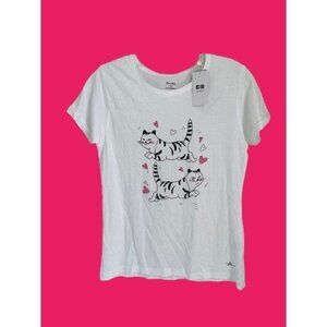 New! BARE Cotton Tee T-Shirt Kittens and Harts White Size Small